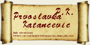 Prvoslavka Katančević vizit kartica